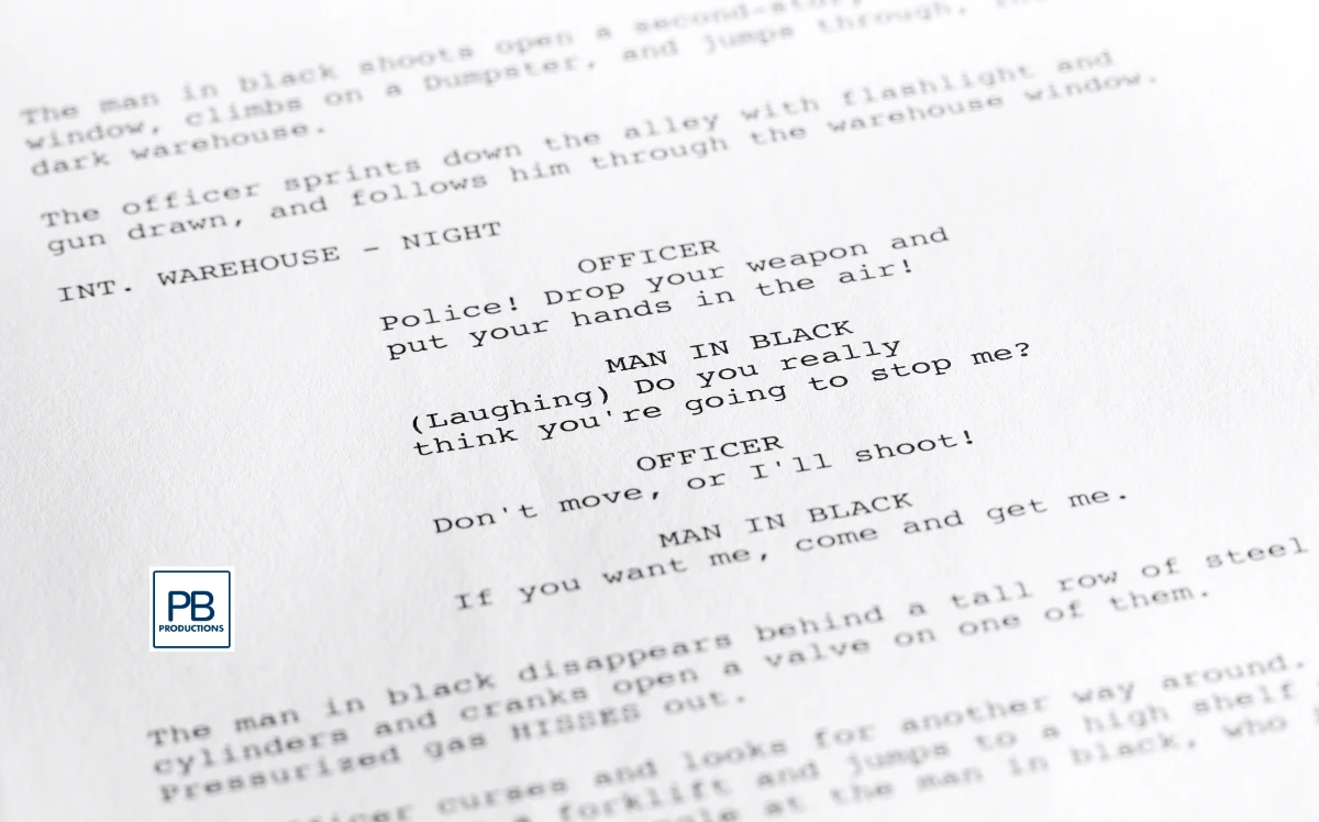 a photo of a movie script